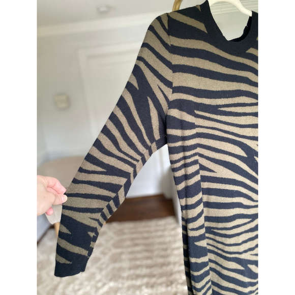 Lane Bryant Sweater Midi Dress Zebra Stripe Long Sleeve Neutral Black 22/24 Fall - Picture 5 of 7